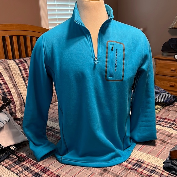 Under Armour Other - Under Armour Men’s Large Turquoise Blue 1/4 Zip Sweatshirt (2)